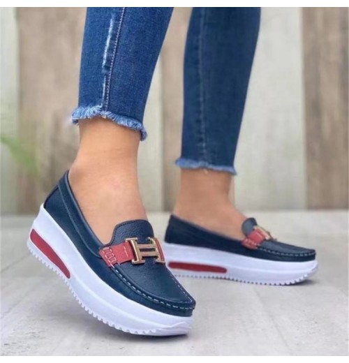 Women's Summer Comfortable Thick Sole Loafers PU EVA PVC Insole Lighted Custom Sport Casual Walking Shoes Fashion Trends Ladies Women's Summer Comfortable Thick Sole Loafers PU EVA PVC Insole Lighted Custom Sport Casual Walking Shoes Fashion Trends Ladies
