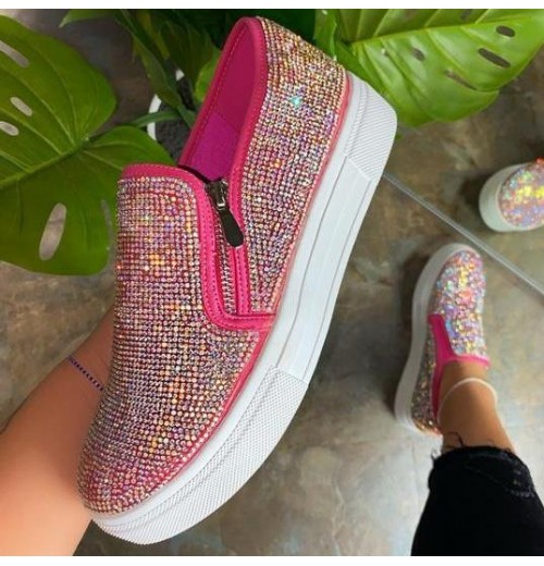 Cheap high quality newest ladies casual flat loafers sneakers shoes fashionable women's bling pedal rhinestone casual shoes Cheap high quality newest ladies casual flat loafers sneakers shoes fashionable women's bling pedal rhinestone casual shoes